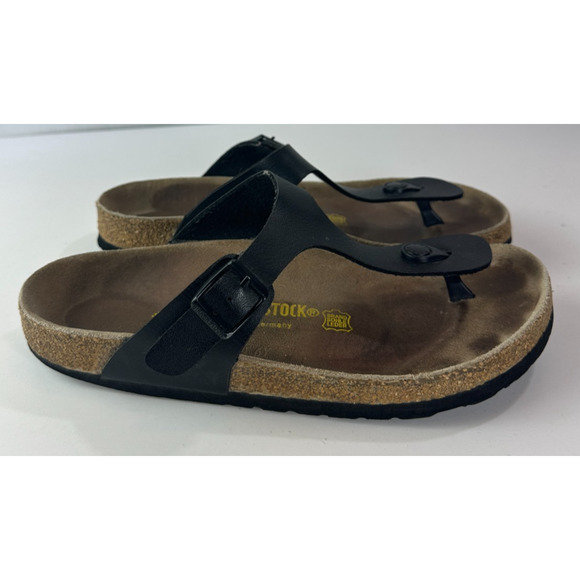 Birkenstock Gizeh Sandals Black Slides Buckle Thong 39 Women's US Size 8 - Picture 9 of 13